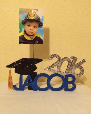 Personalized Graduation Centerpiece, Keepsake, Photo Holder, and Balloon Weight - image1